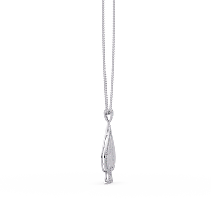 Ace “A” Font Custom  VVS Moissanite Diamond Spade Pendant Necklace