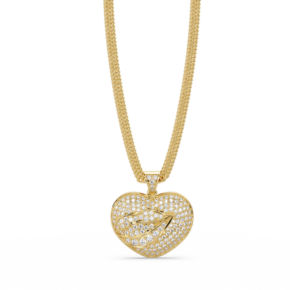 Heart Leaf VVS Moissanite Diamond Pendant  Nature Inspired Diamond Heart Jewelry