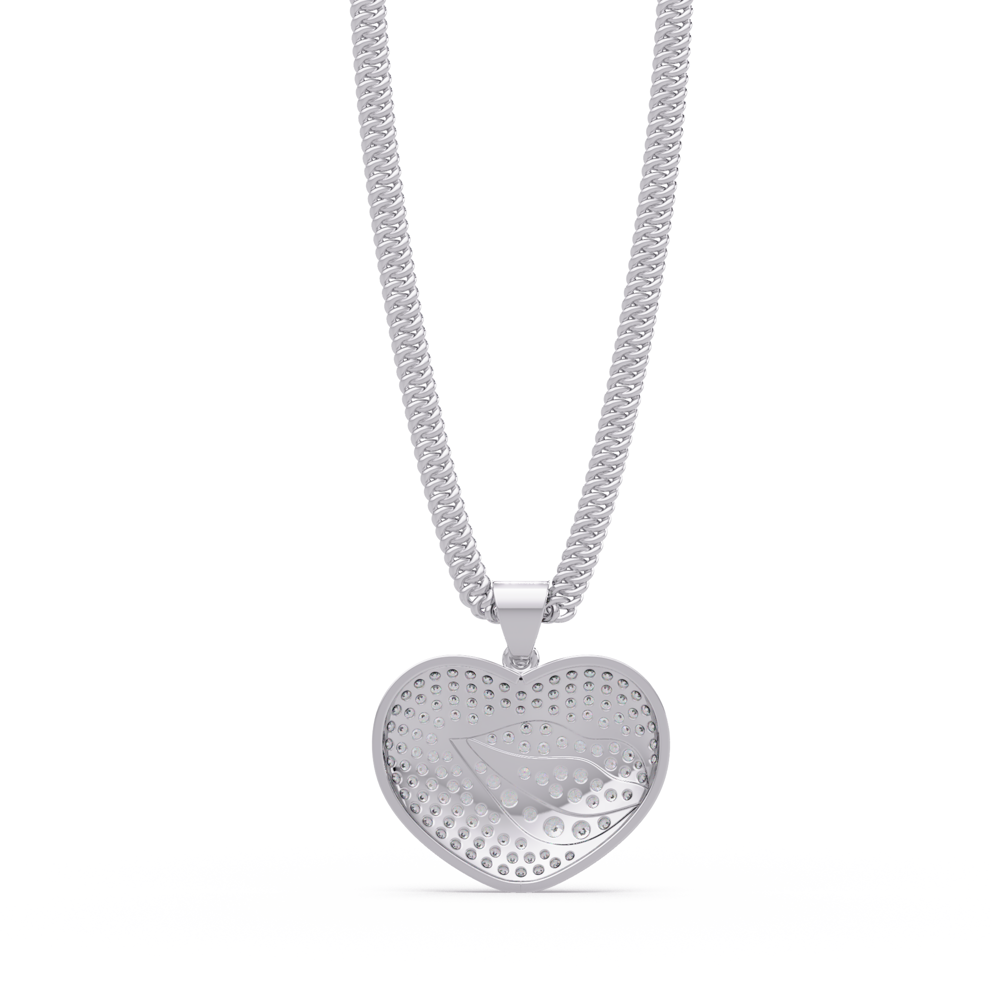 Heart Leaf VVS Moissanite Diamond Pendant  Nature Inspired Diamond Heart Jewelry