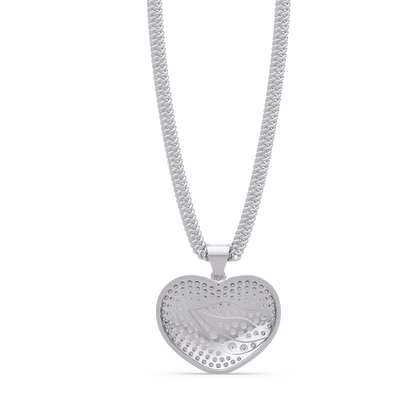 Heart Leaf VVS Moissanite Diamond Pendant  Nature Inspired Diamond Heart Jewelry