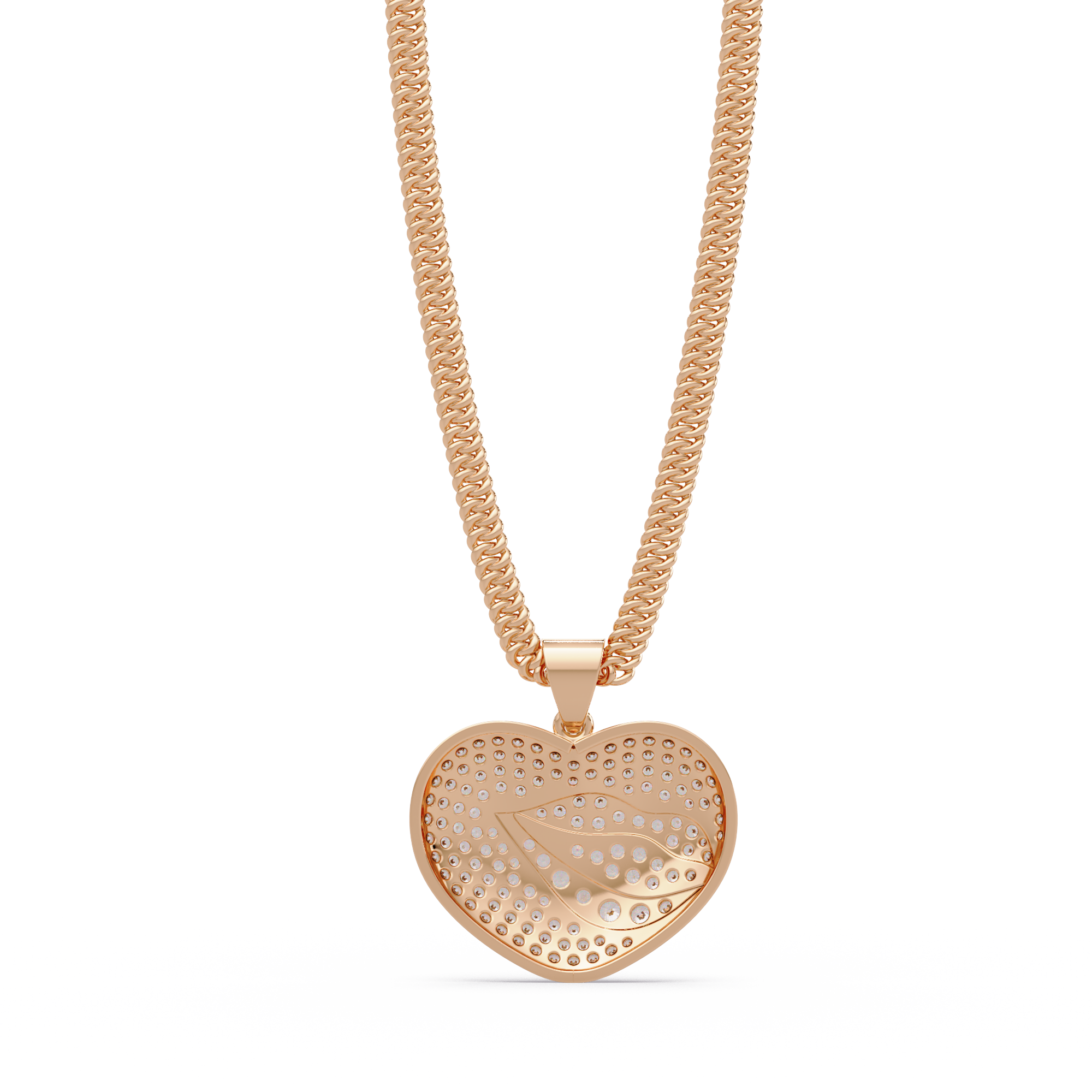 Heart Leaf VVS Moissanite Diamond Pendant  Nature Inspired Diamond Heart Jewelry