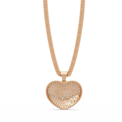 Heart Leaf VVS Moissanite Diamond Pendant  Nature Inspired Diamond Heart Jewelry