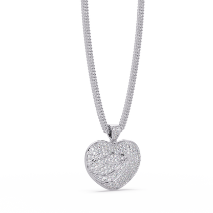 Heart Leaf VVS Moissanite Diamond Pendant  Nature Inspired Diamond Heart Jewelry