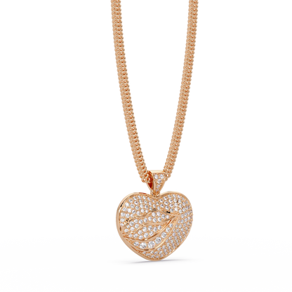 Heart Leaf VVS Moissanite Diamond Pendant  Nature Inspired Diamond Heart Jewelry