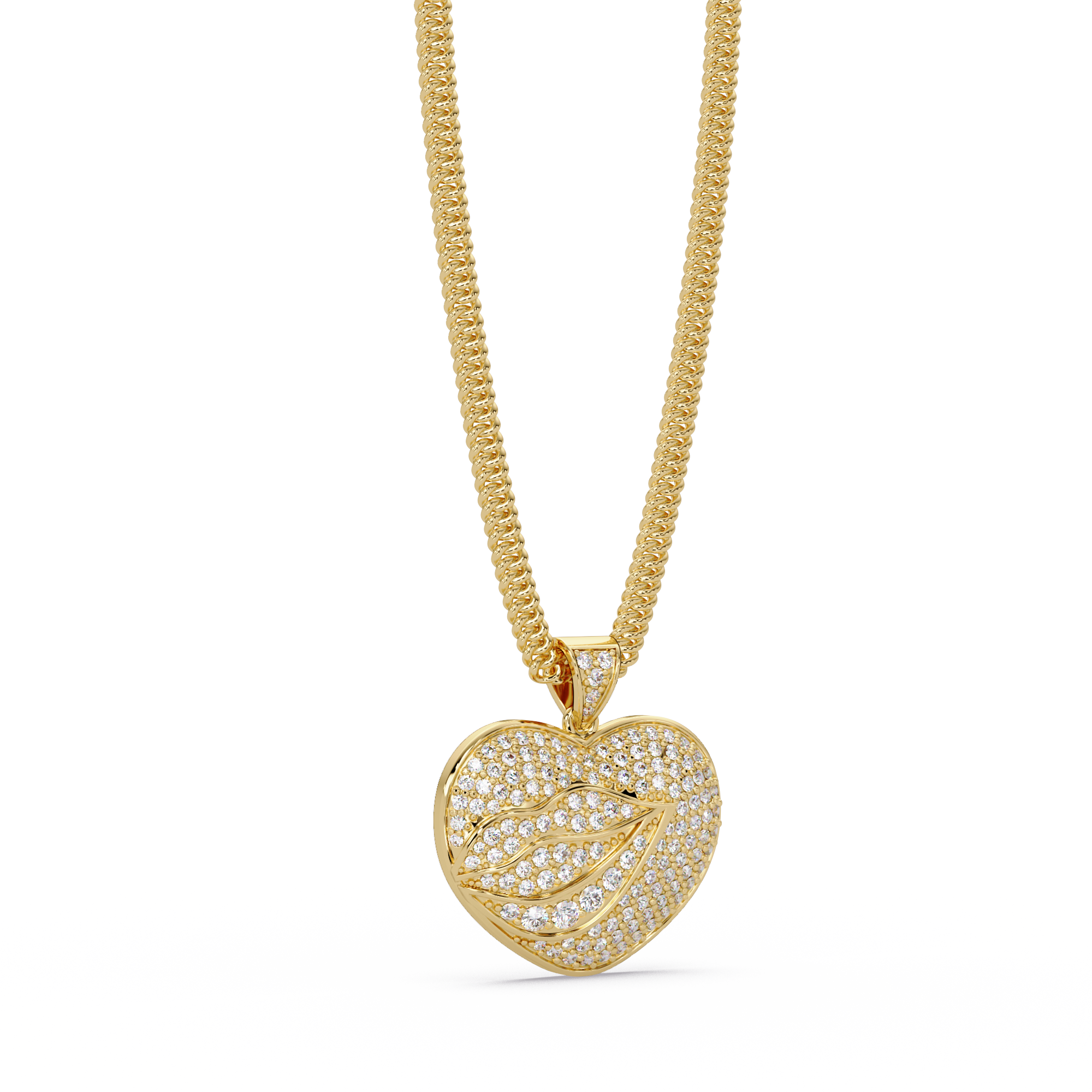 Heart Leaf VVS Moissanite Diamond Pendant  Nature Inspired Diamond Heart Jewelry