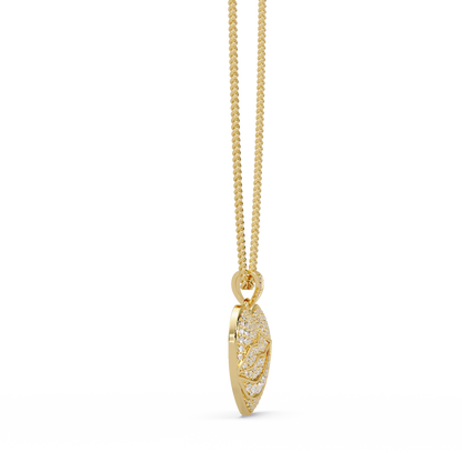 Heart Leaf VVS Moissanite Diamond Pendant  Nature Inspired Diamond Heart Jewelry