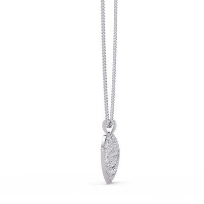Heart Leaf VVS Moissanite Diamond Pendant  Nature Inspired Diamond Heart Jewelry