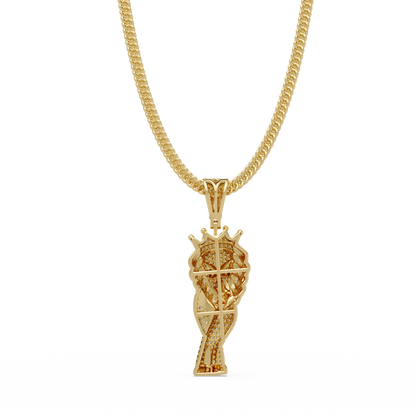 Crowned Lion King VVS Moissanite Diamond Pendant Royal Statement Jewelry