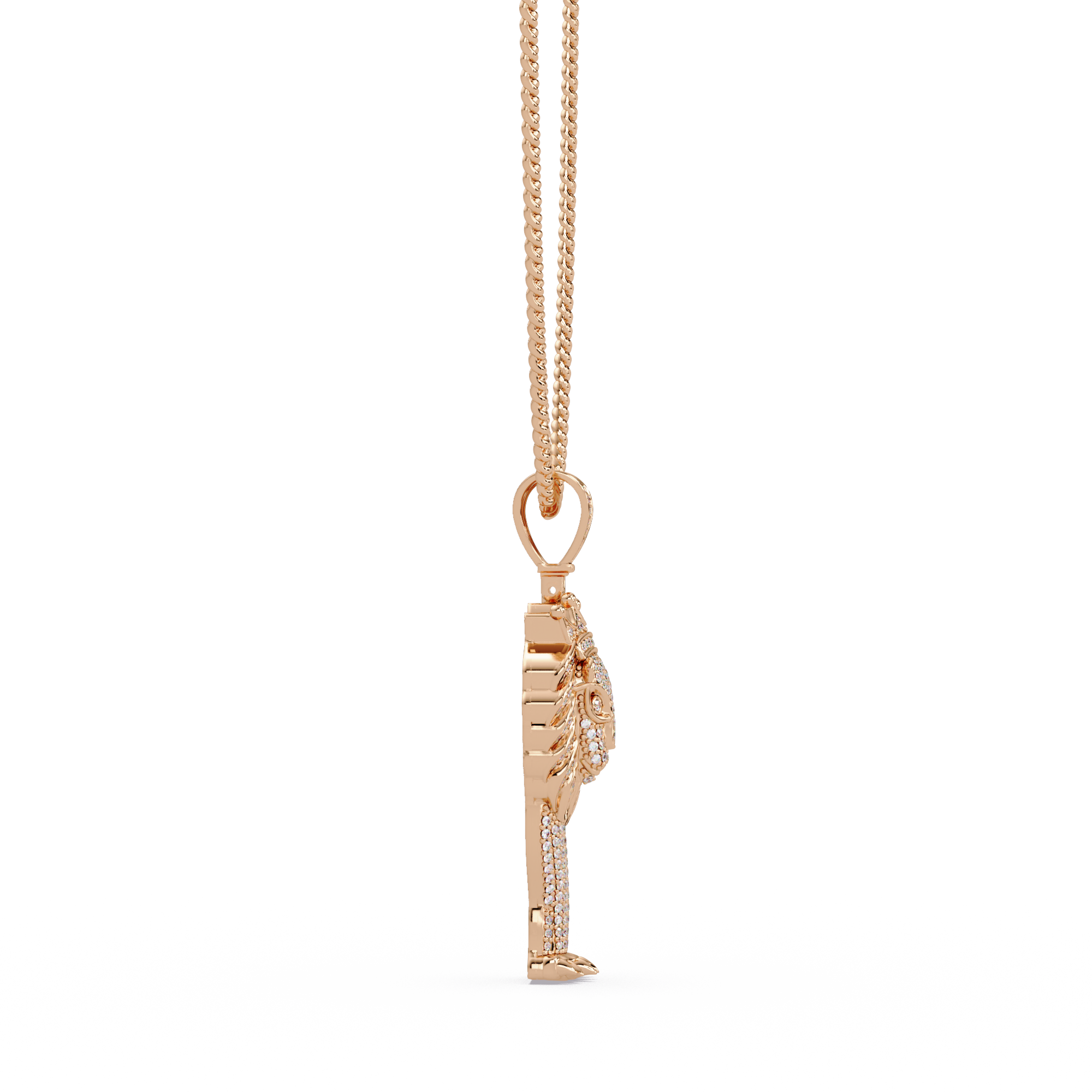 Crowned Lion King VVS Moissanite Diamond Pendant Royal Statement Jewelry