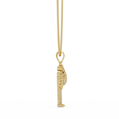 Crowned Lion King VVS Moissanite Diamond Pendant Royal Statement Jewelry