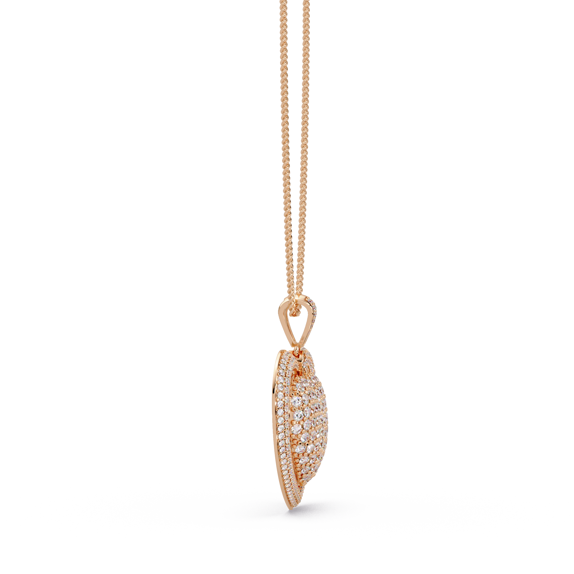 Double Heart VVS Moissanite Diamond Pendant Layered Pave Diamond Heart Jewelry