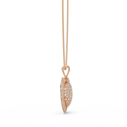 Double Heart VVS Moissanite Diamond Pendant Layered Pave Diamond Heart Jewelry