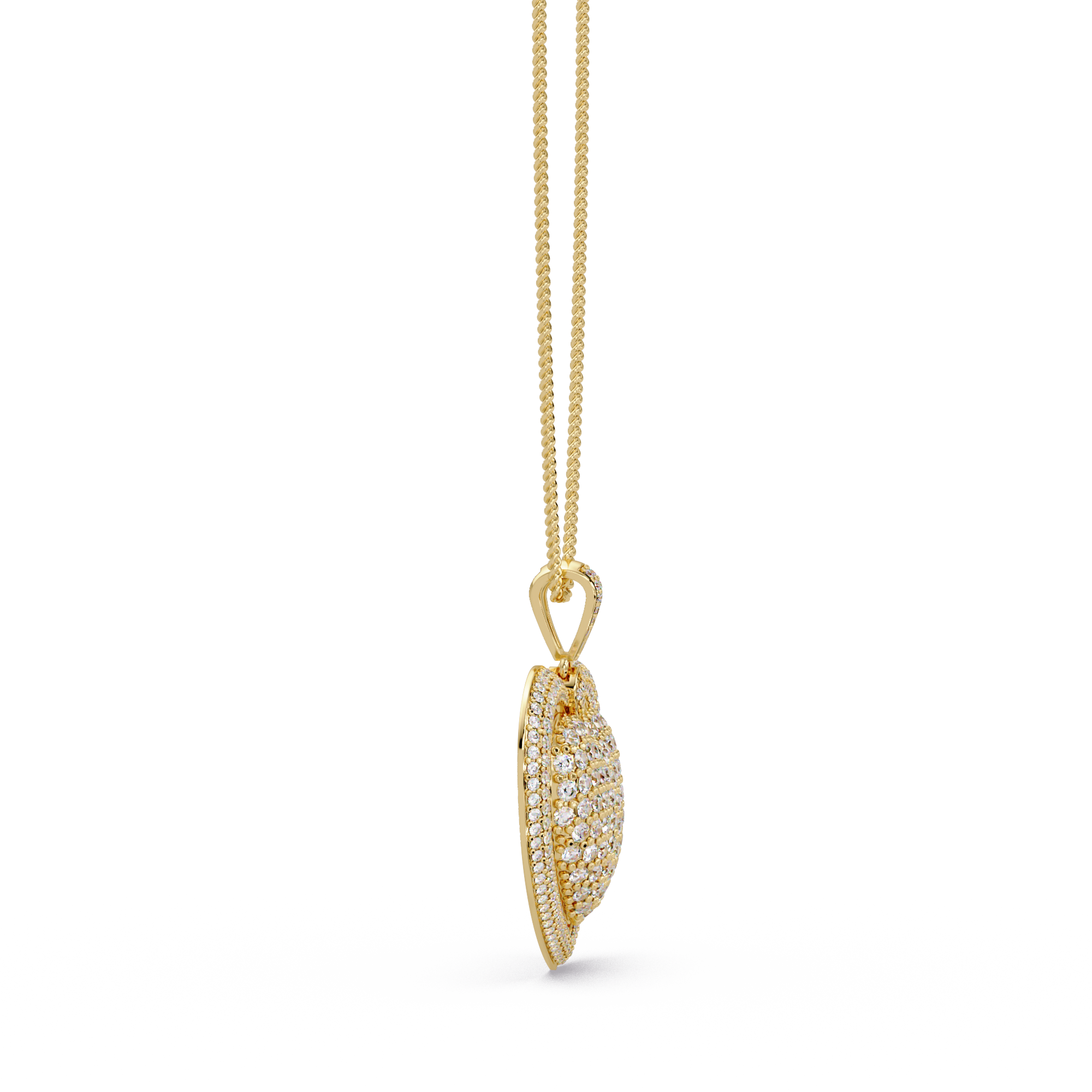 Double Heart VVS Moissanite Diamond Pendant Layered Pave Diamond Heart Jewelry