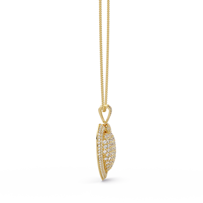 Double Heart VVS Moissanite Diamond Pendant Layered Pave Diamond Heart Jewelry