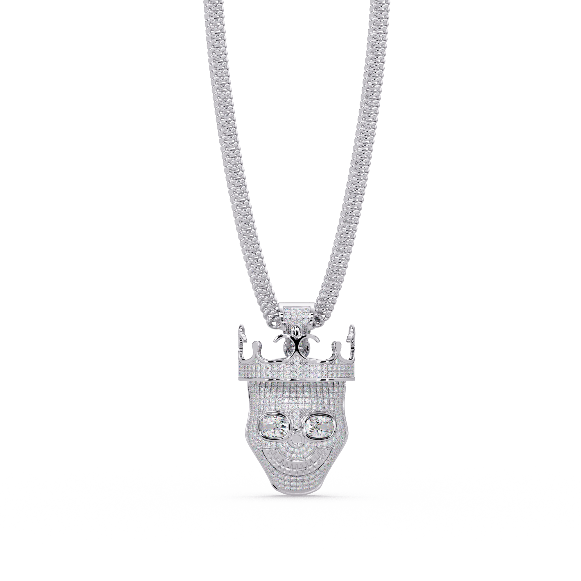 Crown Mask VVS Moissanite Diamond  Pendant Unique Hip-Hop Inspired Diamond Jewelry