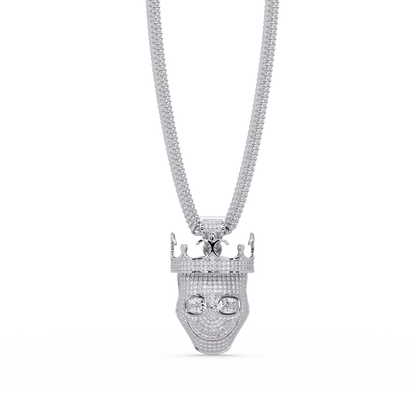 Crown Mask VVS Moissanite Diamond  Pendant Unique Hip-Hop Inspired Diamond Jewelry