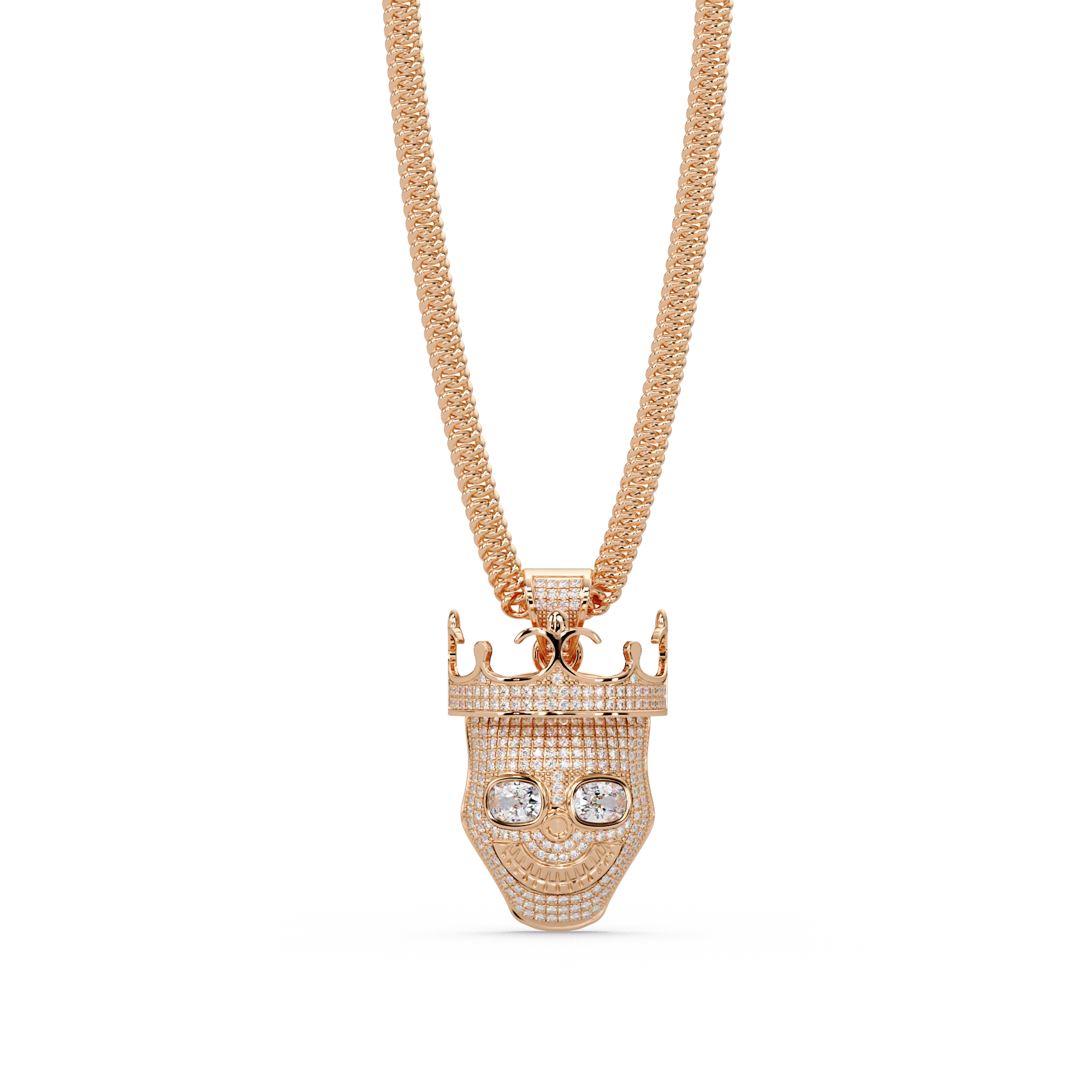 Crown Mask VVS Moissanite Diamond  Pendant Unique Hip-Hop Inspired Diamond Jewelry