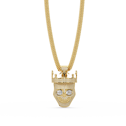 Crown Mask VVS Moissanite Diamond  Pendant Unique Hip-Hop Inspired Diamond Jewelry