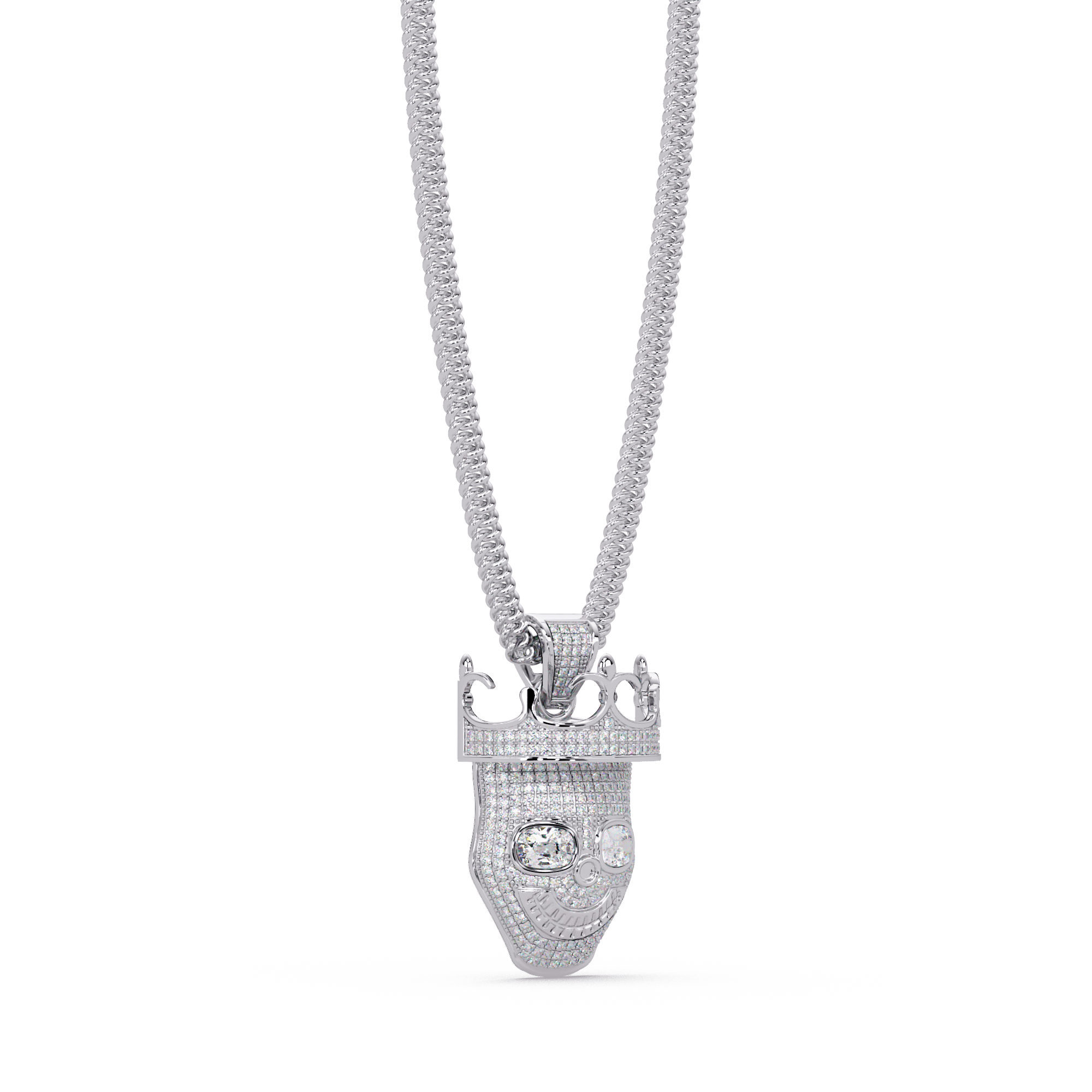 Crown Mask VVS Moissanite Diamond  Pendant Unique Hip-Hop Inspired Diamond Jewelry