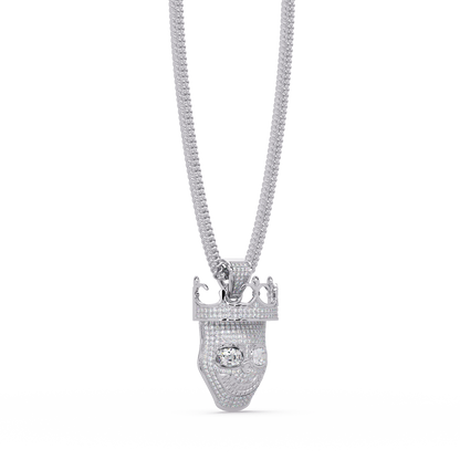 Crown Mask VVS Moissanite Diamond  Pendant Unique Hip-Hop Inspired Diamond Jewelry