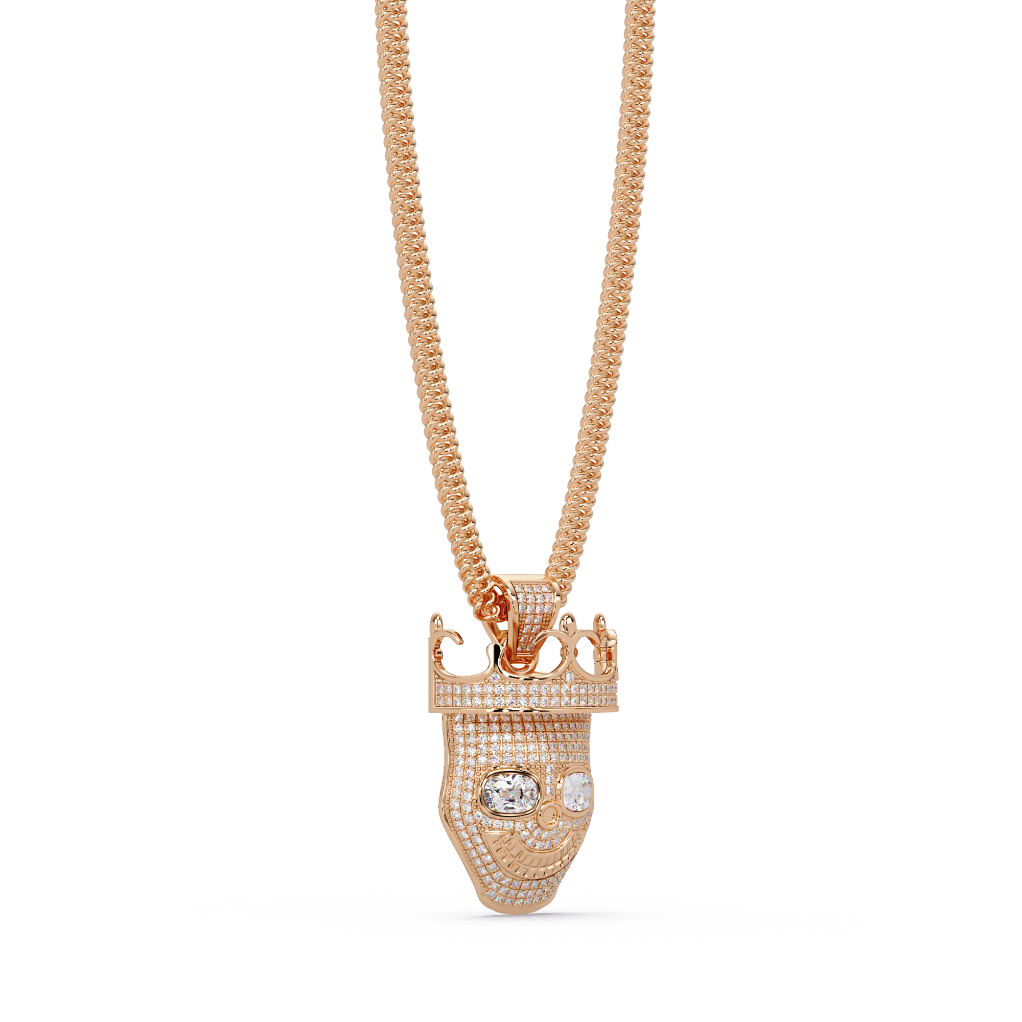 Crown Mask VVS Moissanite Diamond  Pendant Unique Hip-Hop Inspired Diamond Jewelry