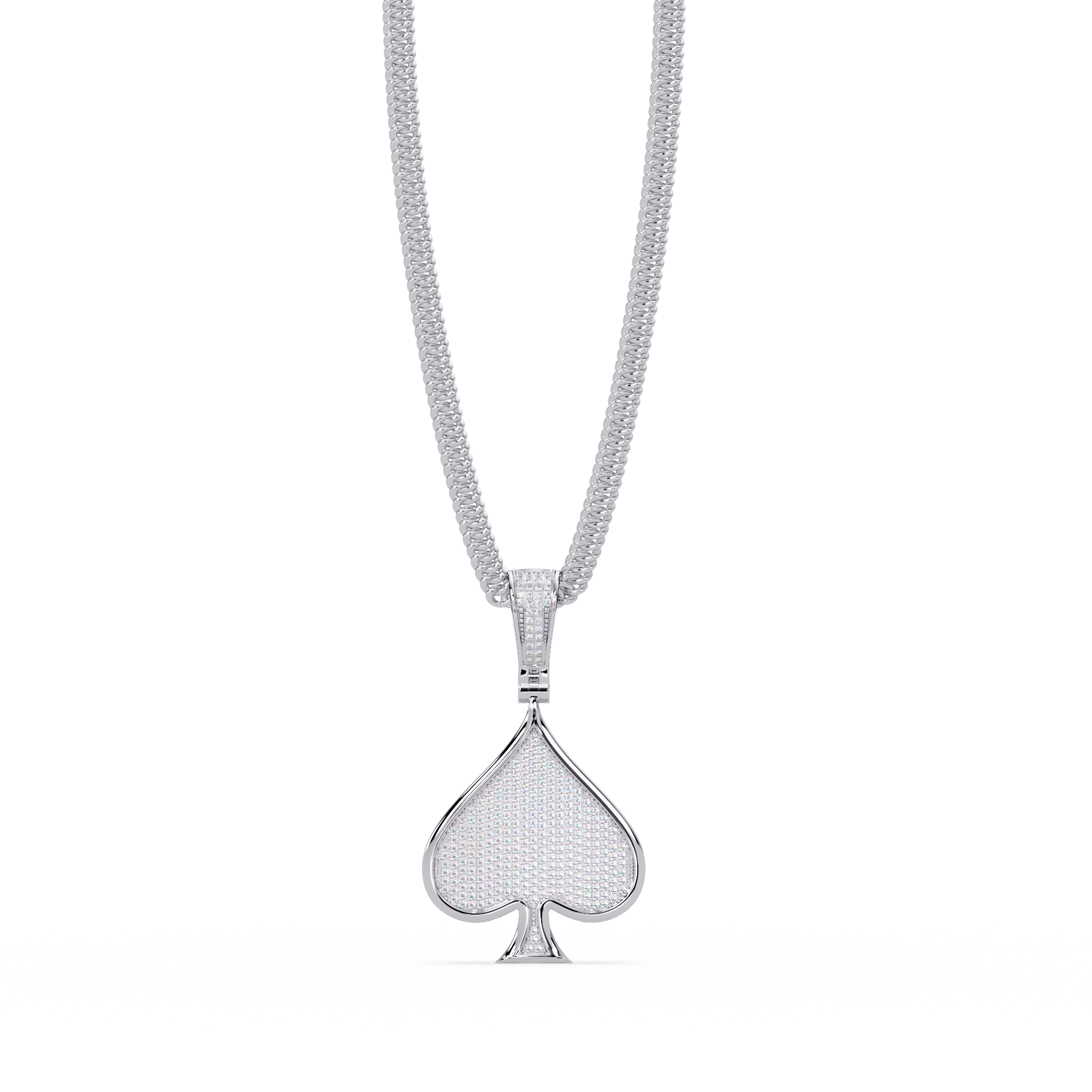 Ace of Spades VVS Moissanite Diamond Pendant Iced Out Diamond Card Symbol Jewelry