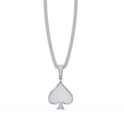 Ace of Spades VVS Moissanite Diamond Pendant Iced Out Diamond Card Symbol Jewelry
