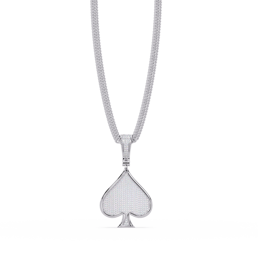 Ace of Spades VVS Moissanite Diamond Pendant Iced Out Diamond Card Symbol Jewelry