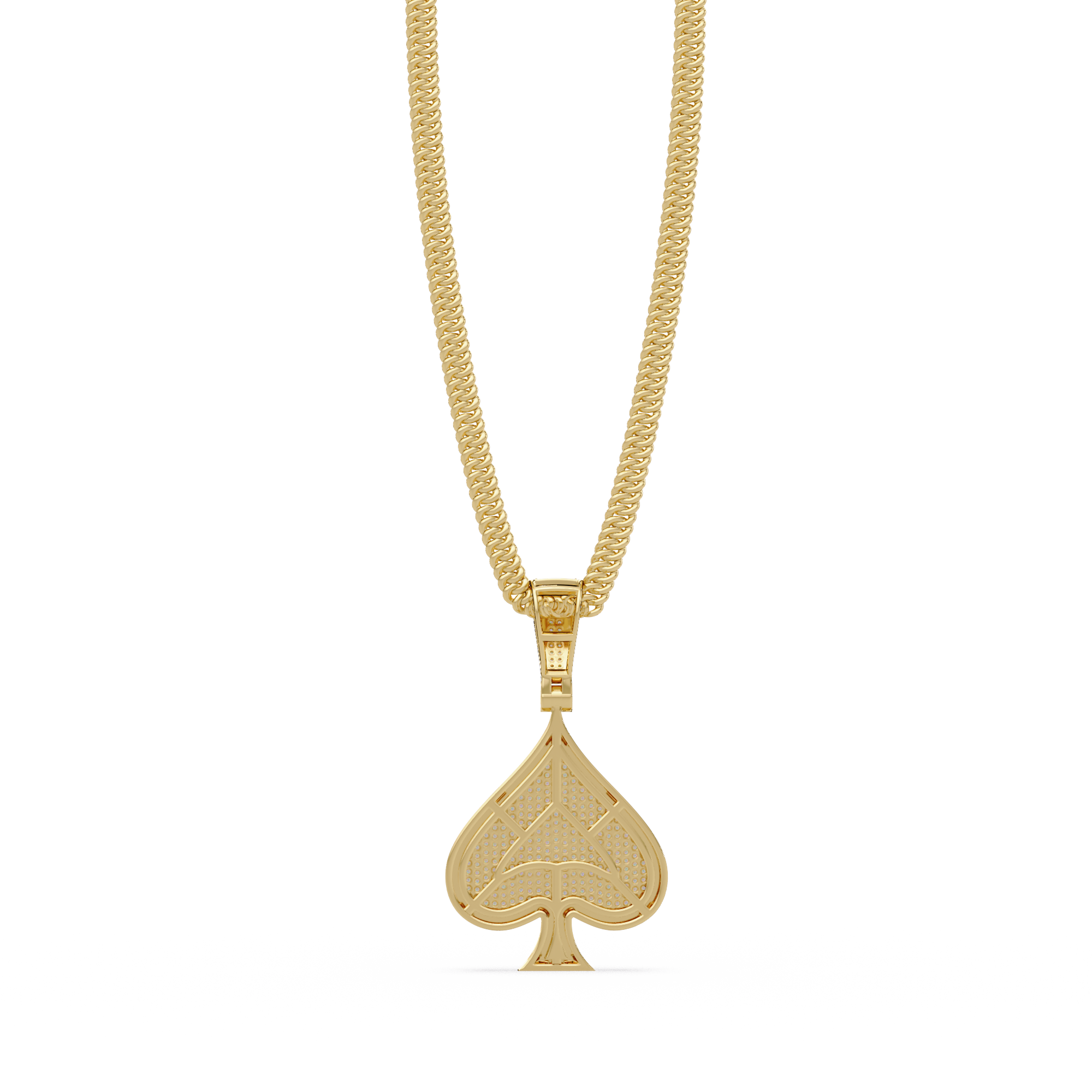 Ace of Spades VVS Moissanite Diamond Pendant Iced Out Diamond Card Symbol Jewelry