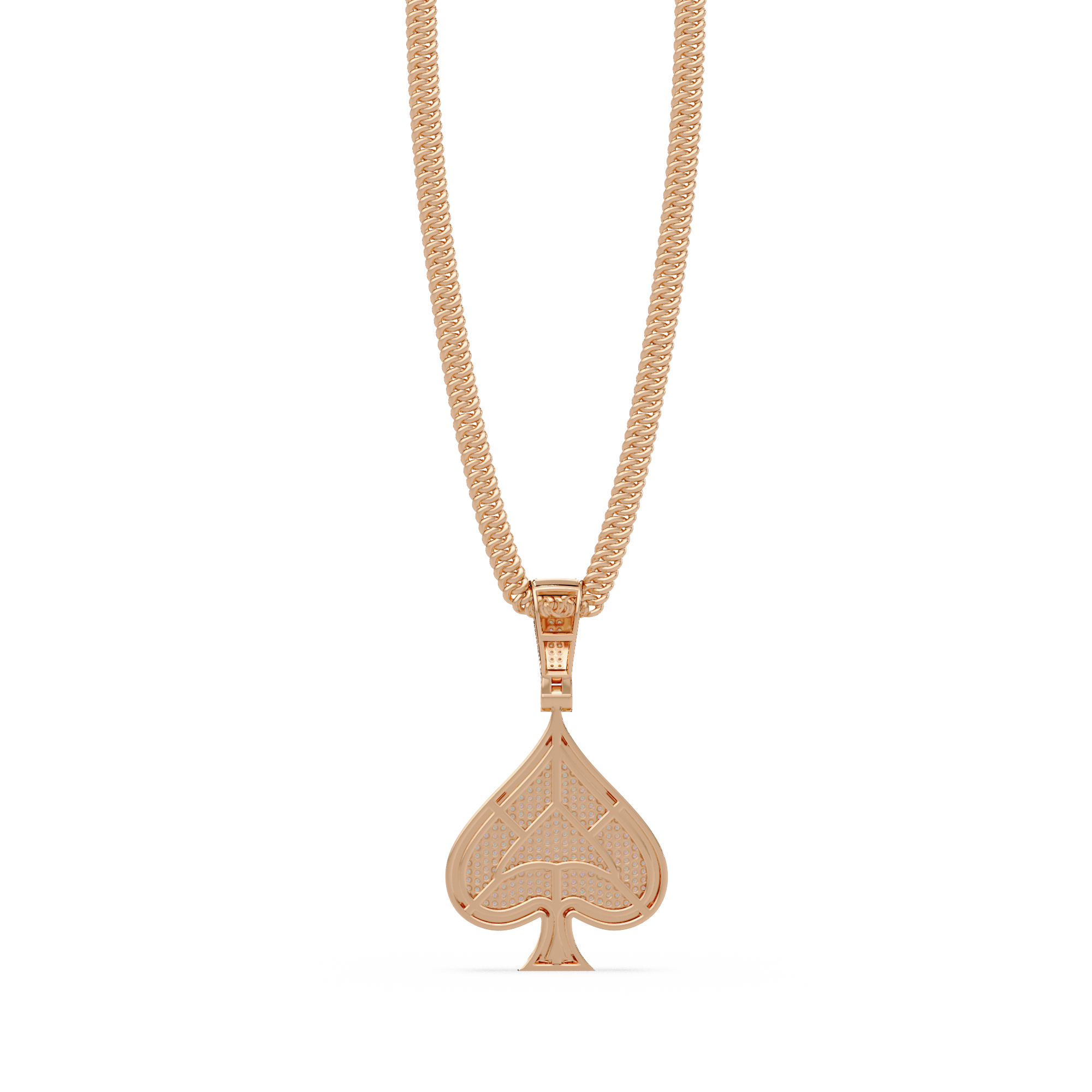 Ace of Spades VVS Moissanite Diamond Pendant Iced Out Diamond Card Symbol Jewelry