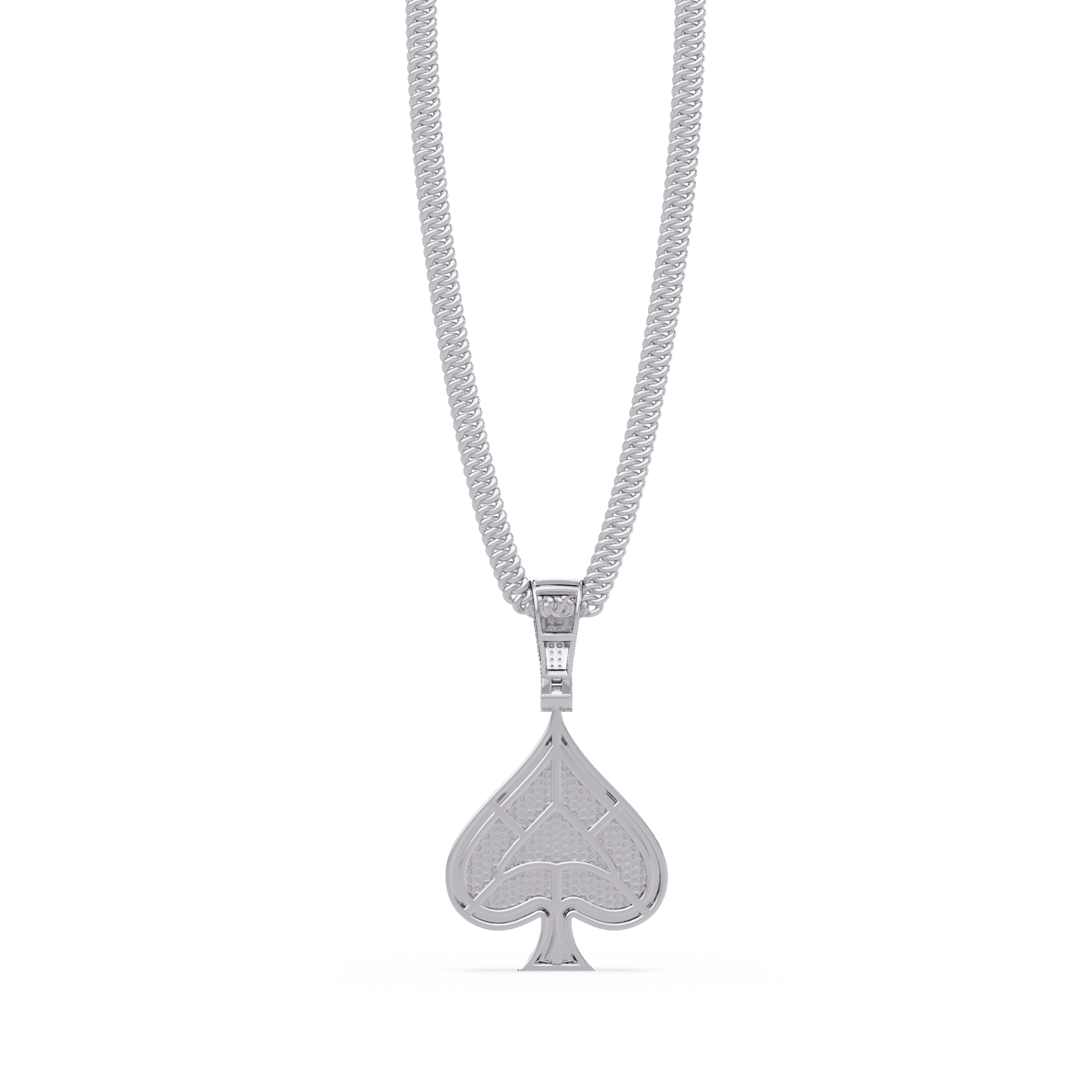 Ace of Spades VVS Moissanite Diamond Pendant Iced Out Diamond Card Symbol Jewelry