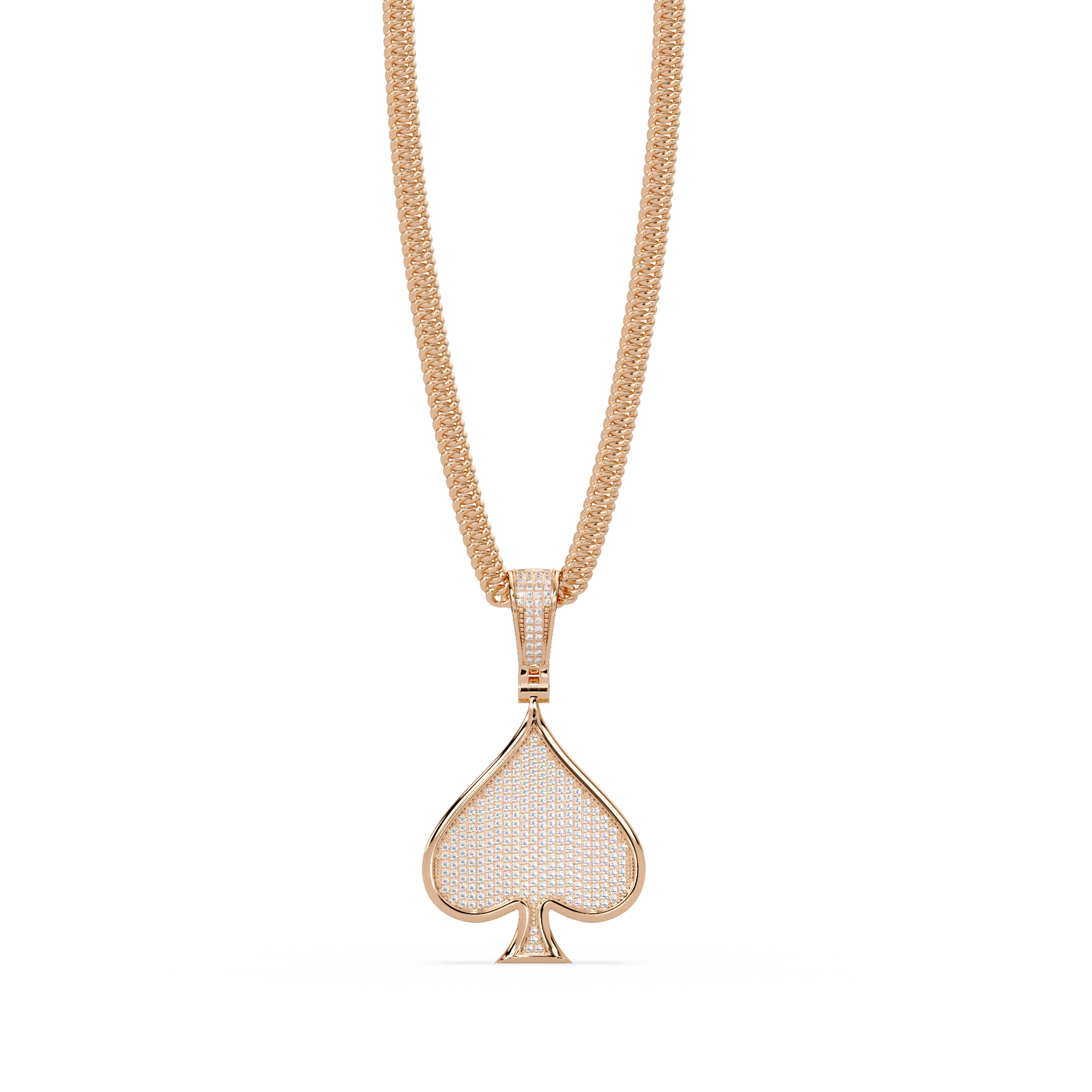 Ace of Spades VVS Moissanite Diamond Pendant Iced Out Diamond Card Symbol Jewelry