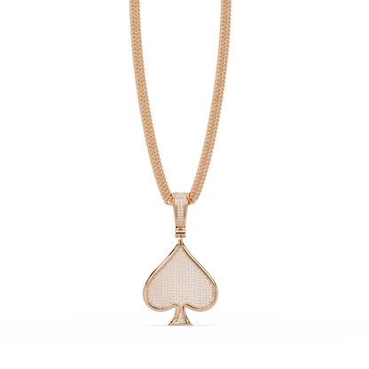 Ace of Spades VVS Moissanite Diamond Pendant Iced Out Diamond Card Symbol Jewelry