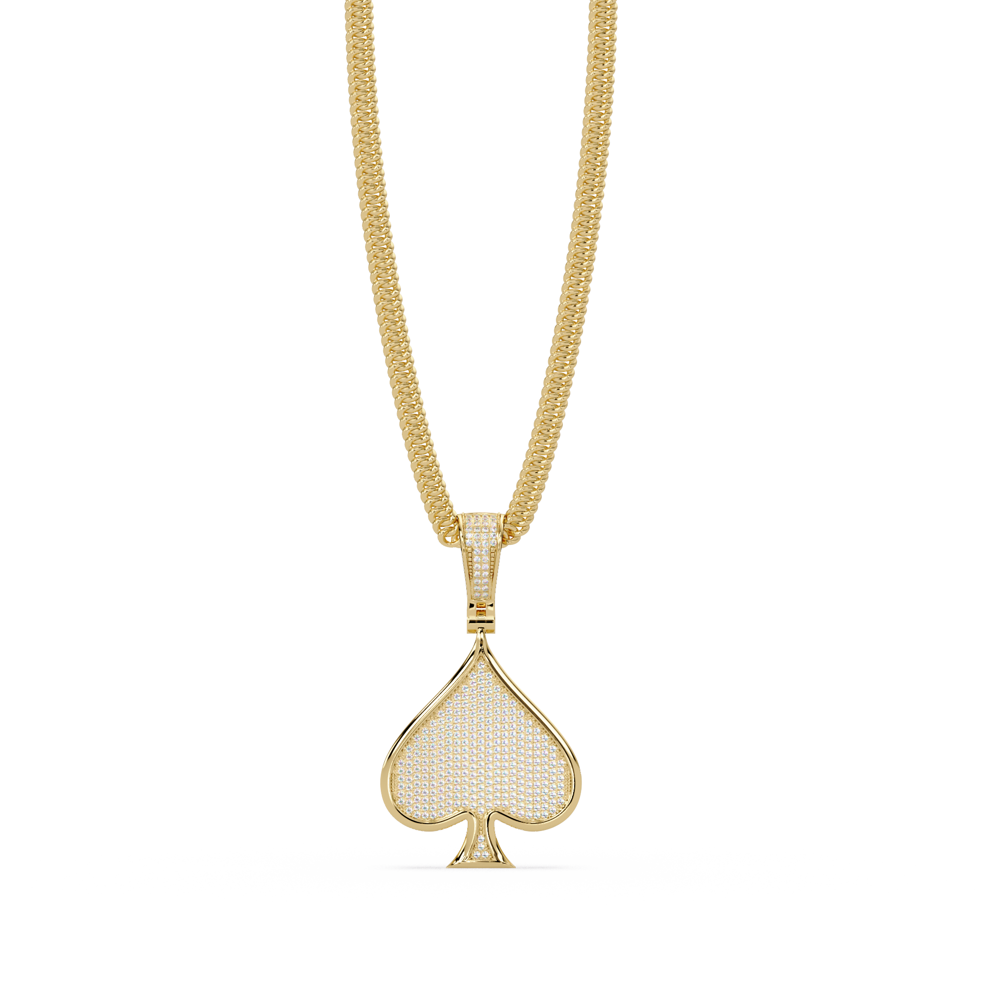 Ace of Spades VVS Moissanite Diamond Pendant Iced Out Diamond Card Symbol Jewelry