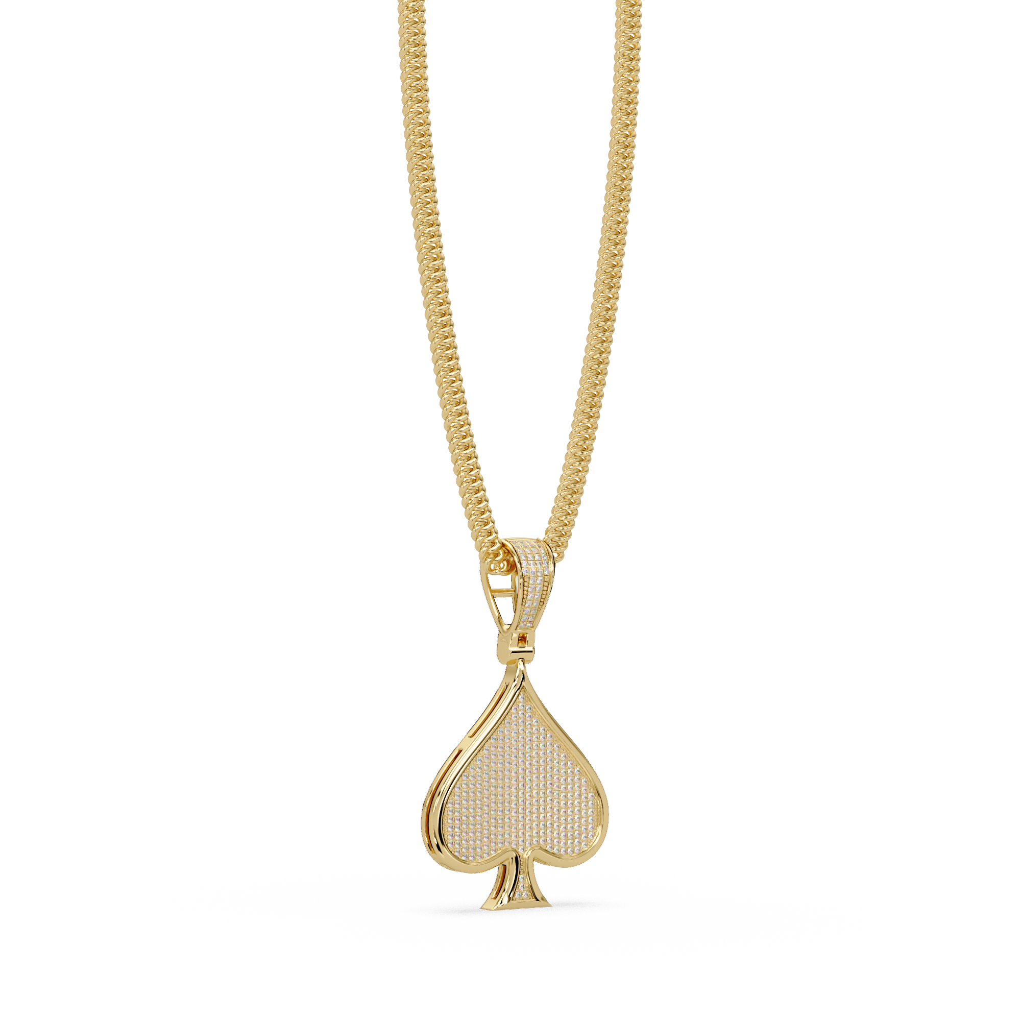Ace of Spades VVS Moissanite Diamond Pendant Iced Out Diamond Card Symbol Jewelry