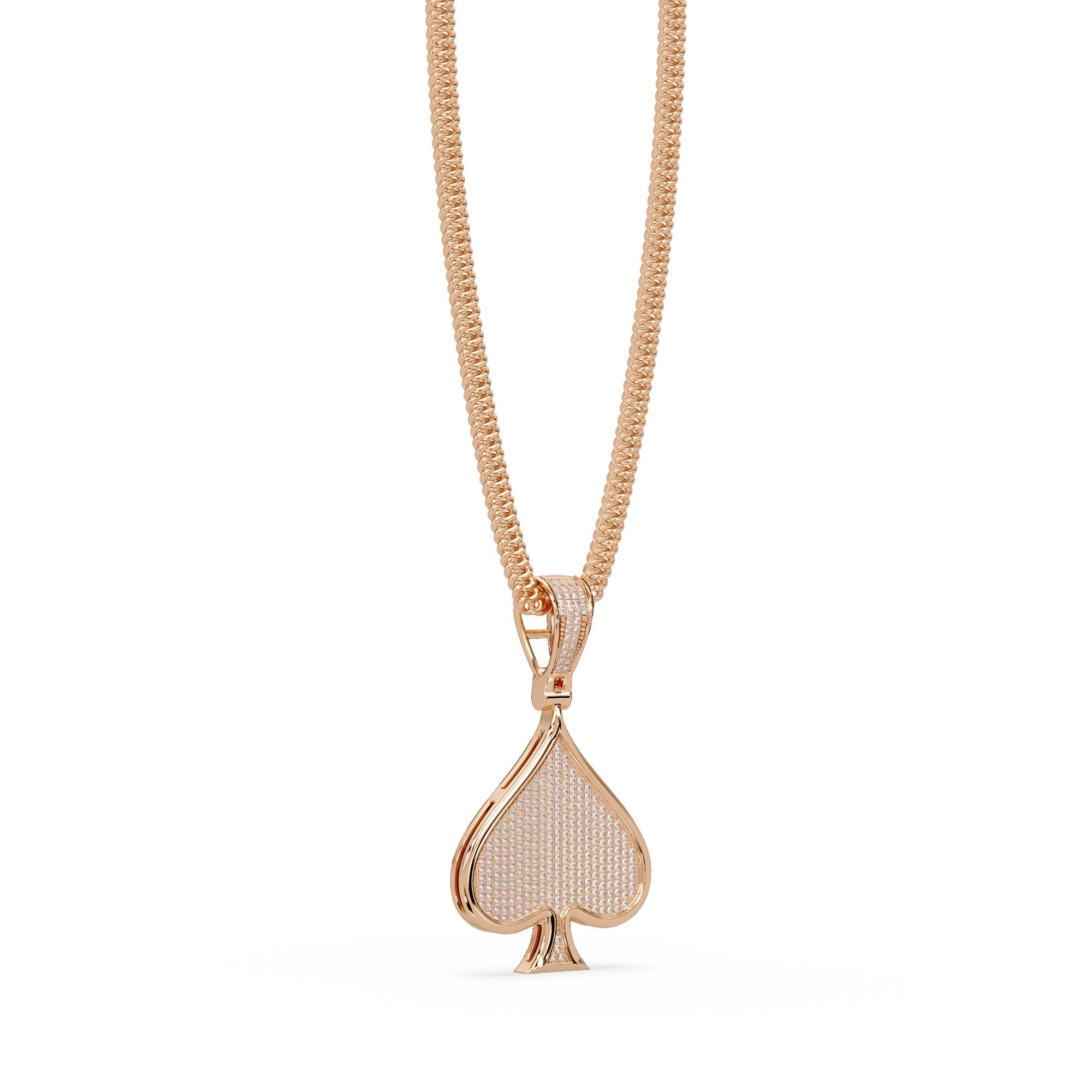 Ace of Spades VVS Moissanite Diamond Pendant Iced Out Diamond Card Symbol Jewelry