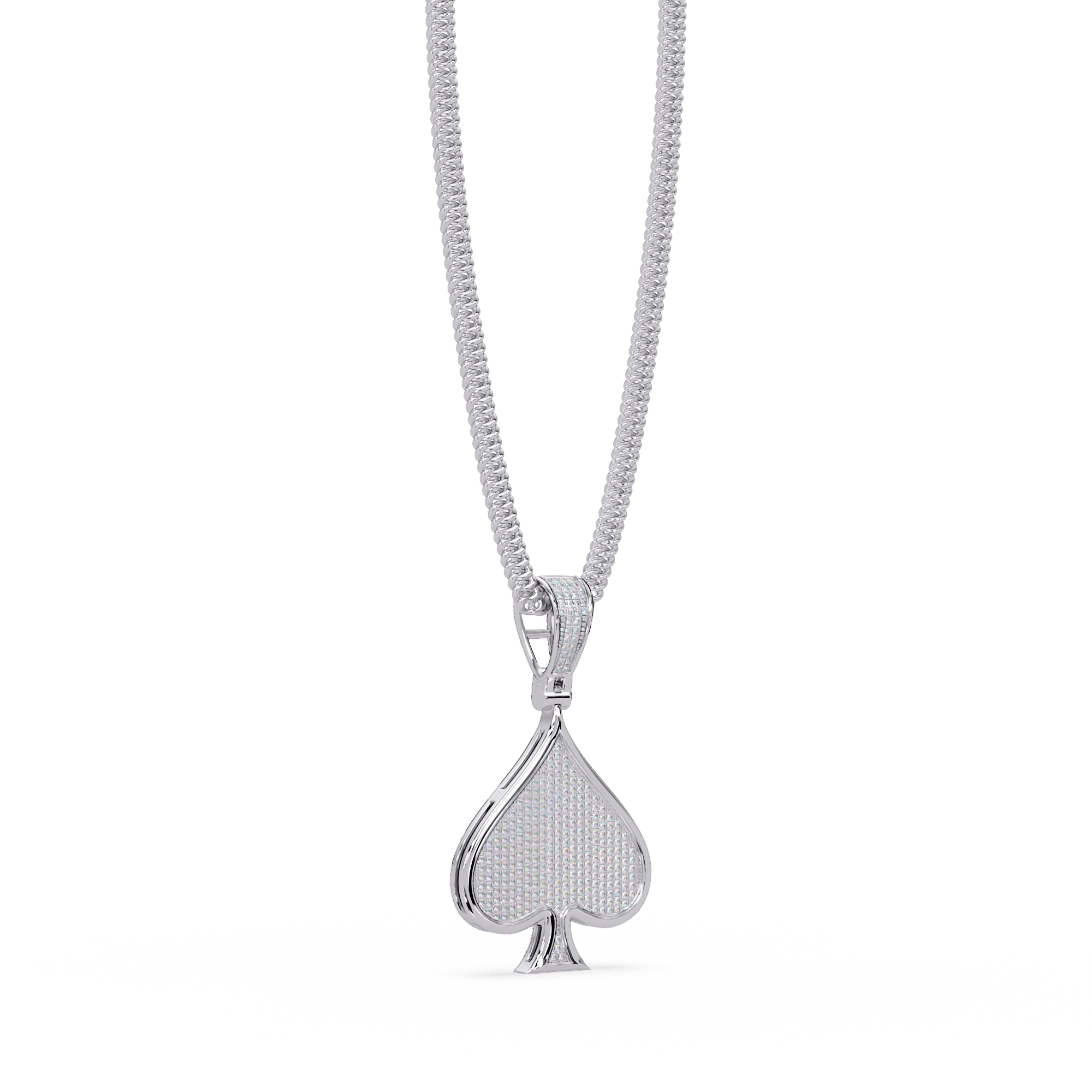 Ace of Spades VVS Moissanite Diamond Pendant Iced Out Diamond Card Symbol Jewelry