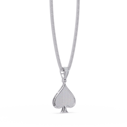 Ace of Spades VVS Moissanite Diamond Pendant Iced Out Diamond Card Symbol Jewelry