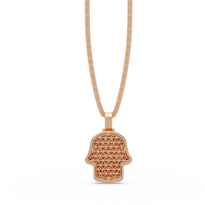 Hamsa Hand VVS Moissanite Diamond Pendant Iced Out Protection Amulet Jewelry