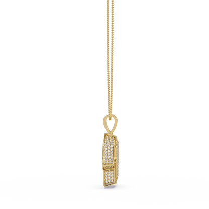 Hamsa Hand VVS Moissanite Diamond Pendant Iced Out Protection Amulet Jewelry