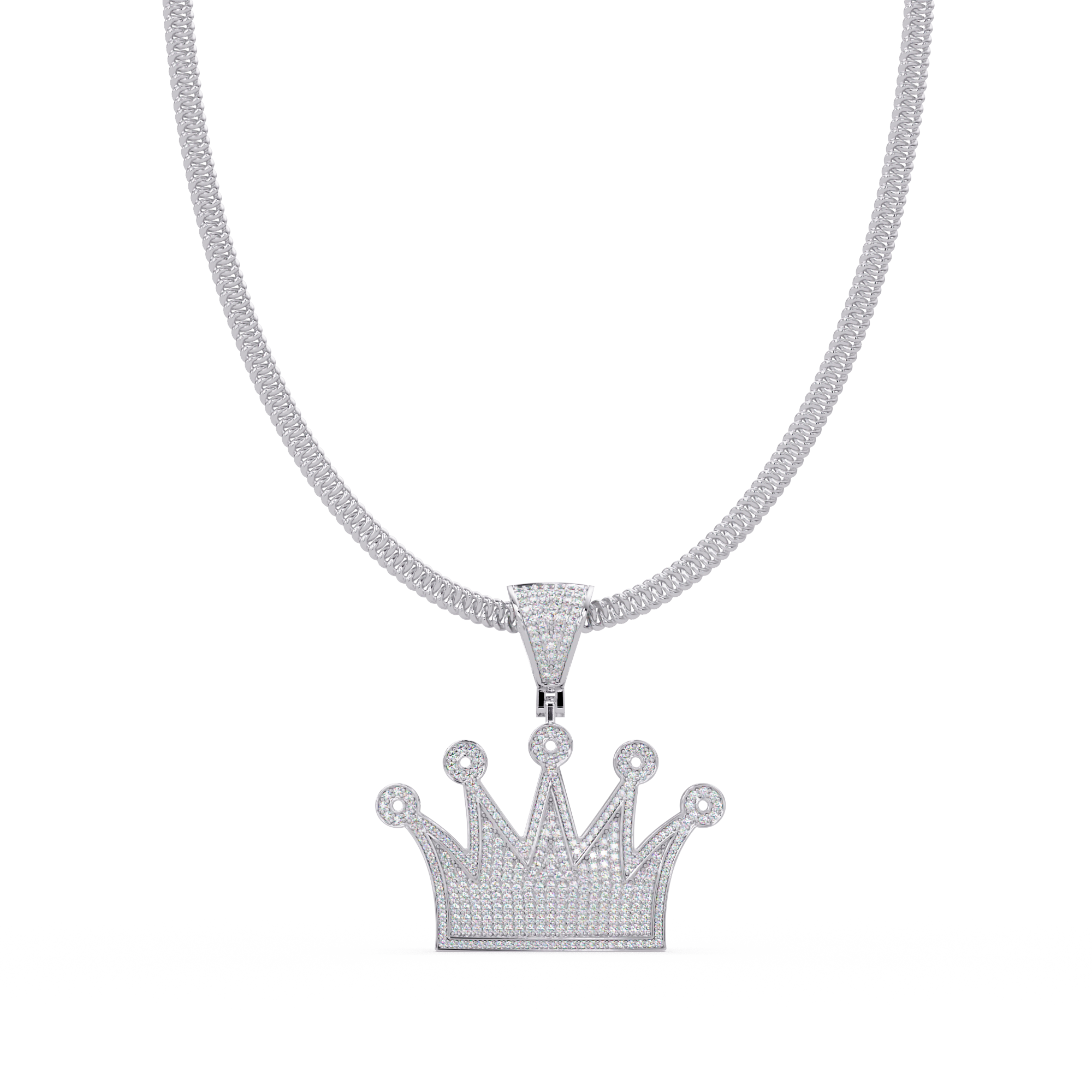 Royal Crown VVS Moissanite Diamond Pendant Iced Out King & Queen Jewelry