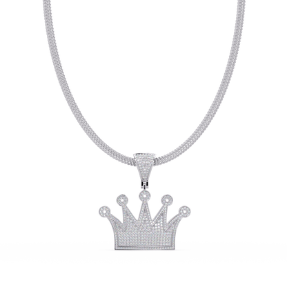 Royal Crown VVS Moissanite Diamond Pendant Iced Out King & Queen Jewelry