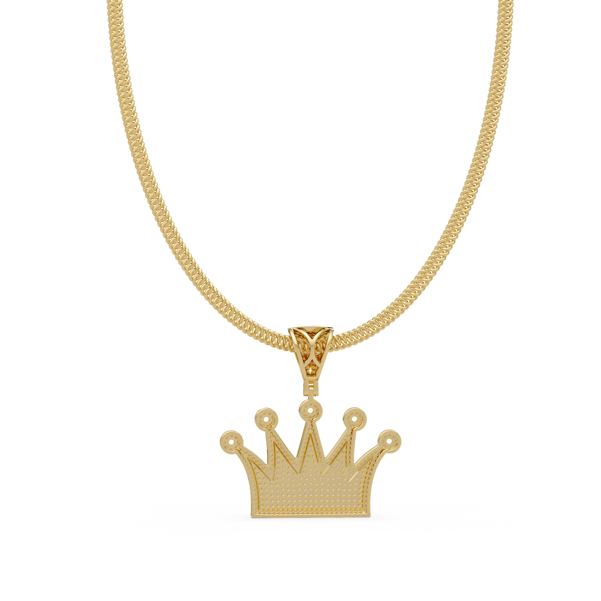 Royal Crown VVS Moissanite Diamond Pendant Iced Out King & Queen Jewelry