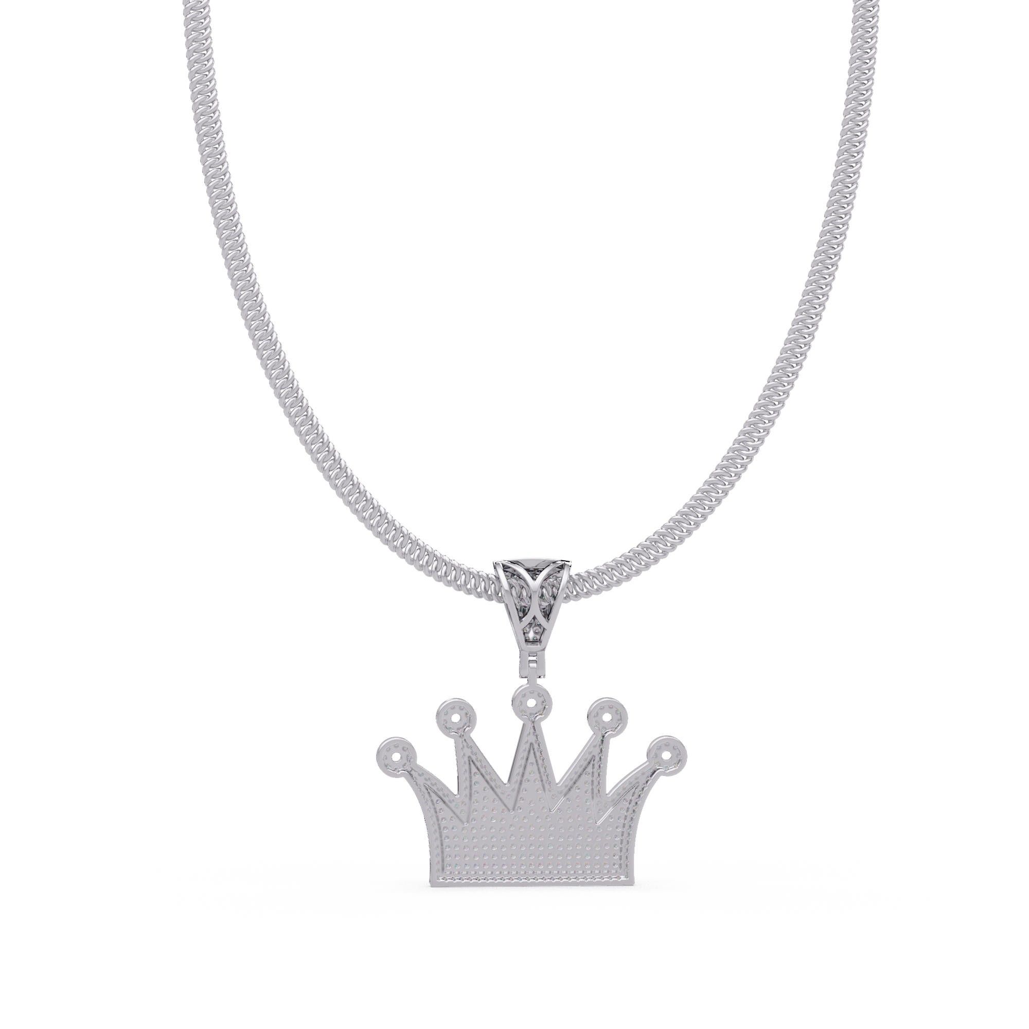 Royal Crown VVS Moissanite Diamond Pendant Iced Out King & Queen Jewelry