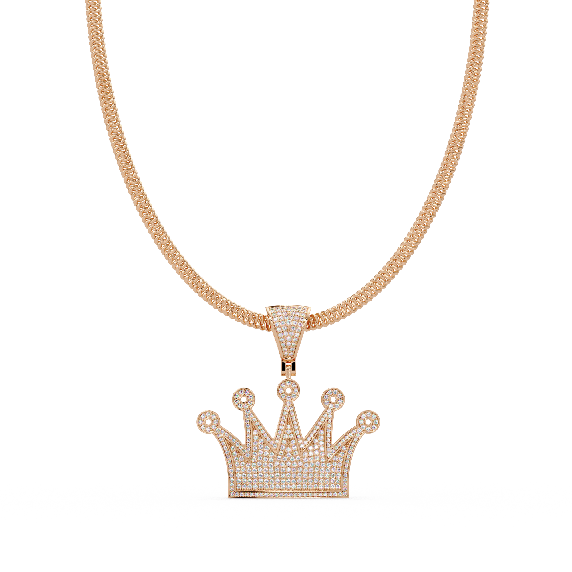 Royal Crown VVS Moissanite Diamond Pendant Iced Out King & Queen Jewelry
