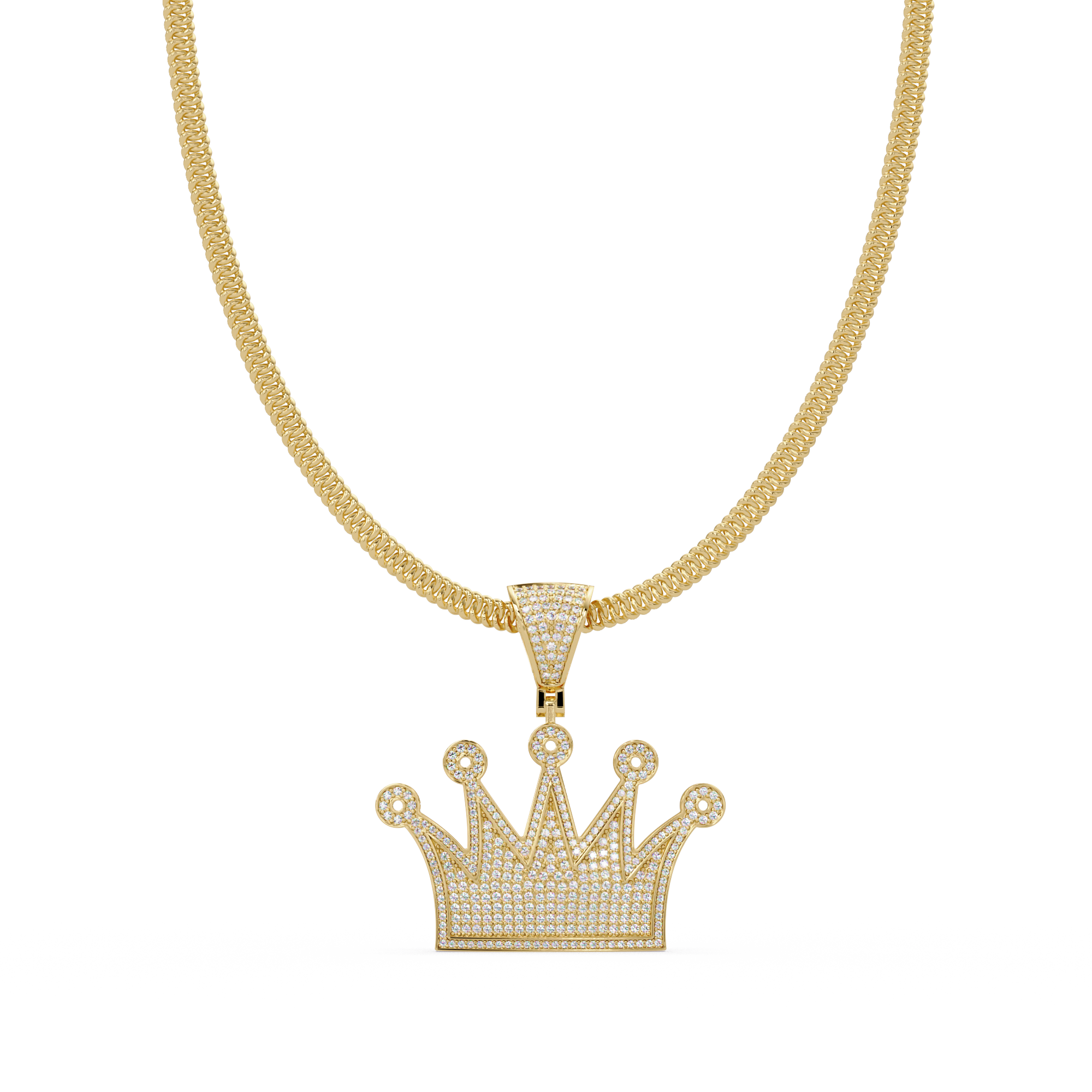 Royal Crown VVS Moissanite Diamond Pendant Iced Out King & Queen Jewelry