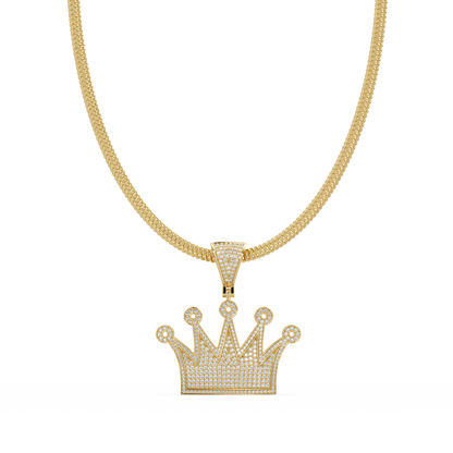 Royal Crown VVS Moissanite Diamond Pendant Iced Out King & Queen Jewelry