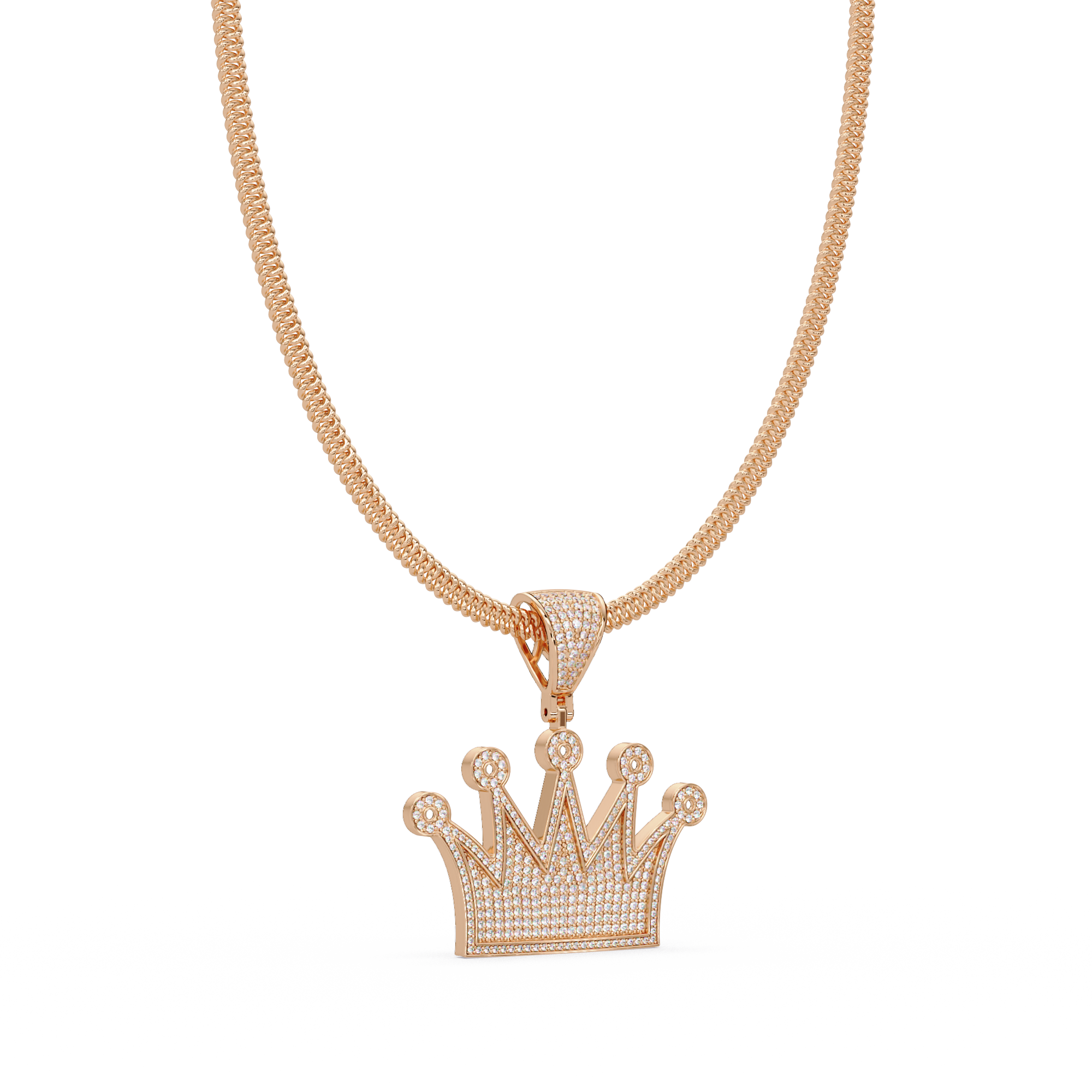 Royal Crown VVS Moissanite Diamond Pendant Iced Out King & Queen Jewelry