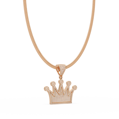 Royal Crown VVS Moissanite Diamond Pendant Iced Out King & Queen Jewelry
