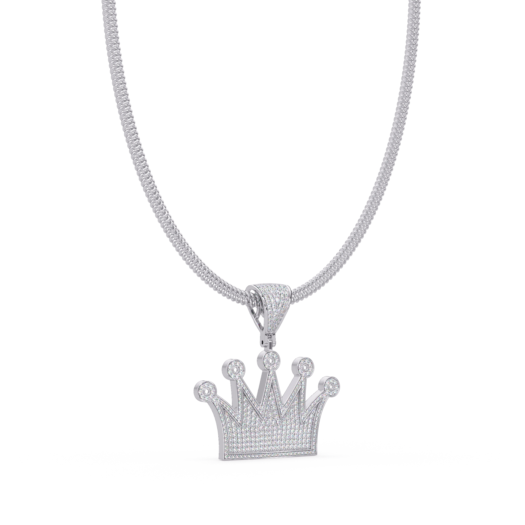 Royal Crown VVS Moissanite Diamond Pendant Iced Out King & Queen Jewelry